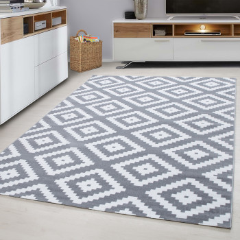 Kurzflor Teppich PLUS Grau 140 x 200 cm