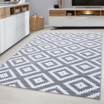 Kurzflor Teppich PLUS Grau 200 cm x 290 cm