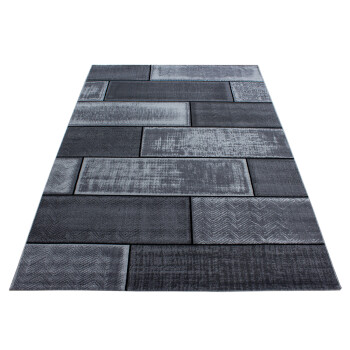 Kurzflor Teppich PLUS Schwarz 80 x 150 cm