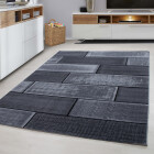 Kurzflor Teppich PLUS Schwarz 80 x 150 cm