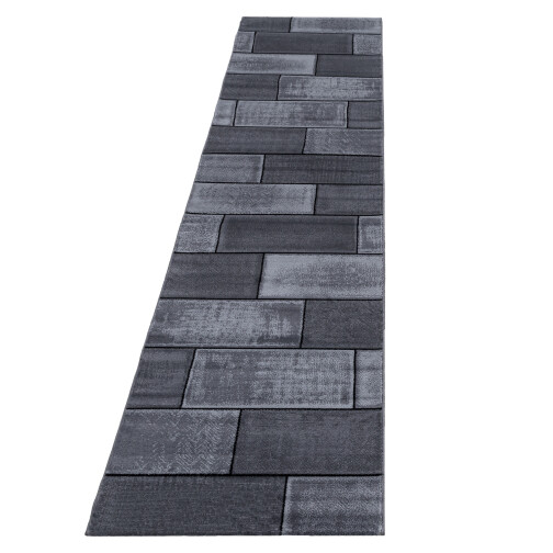 Kurzflor Teppich PLUS Schwarz 80 x 300 cm
