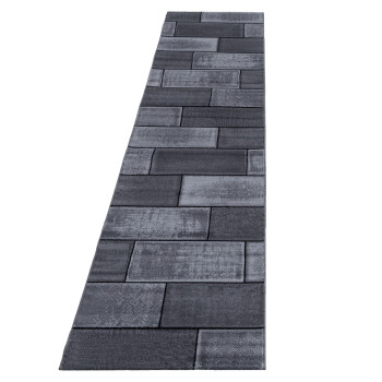 Kurzflor Teppich PLUS Schwarz 80 x 300 cm