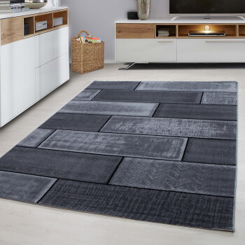 Kurzflor Teppich PLUS Schwarz 160 cm x 230 cm