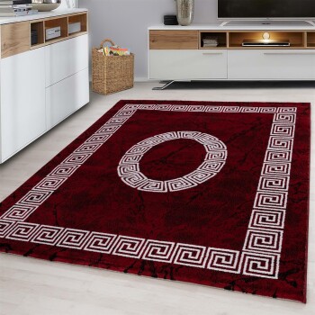 Kurzflor Teppich PLUS Rot 140 x 200 cm