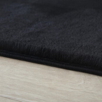 Hochflor Teppich POUFFY Schwarz 80 x 150 cm