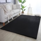 Hochflor Teppich POUFFY Schwarz 200 cm x 290 cm
