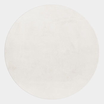 Hochflor Teppich POUFFY Creme 120 cm Rund