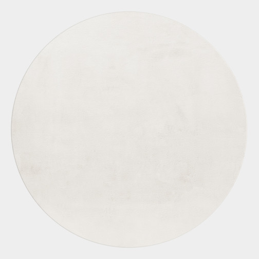 Hochflor Teppich POUFFY Creme 200 cm Rund