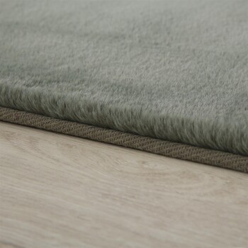Hochflor Teppich POUFFY Grün 200 cm Rund
