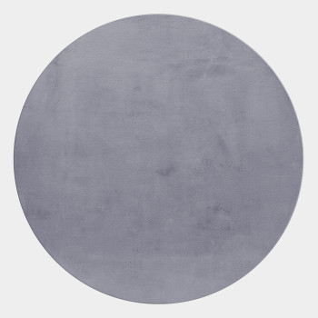 Hochflor Teppich POUFFY Grau 160 cm Rund