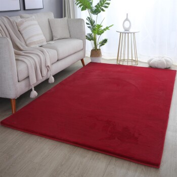 Hochflor Teppich POUFFY Rot 80 x 150 cm