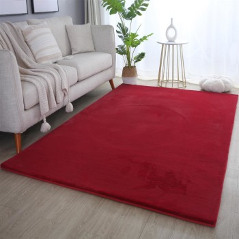 Hochflor Teppich POUFFY Rot 140 x 200 cm