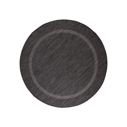 Outdoor Teppich RELAX Schwarz 120 cm Rund