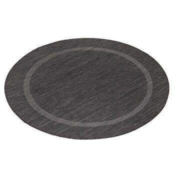Outdoor Teppich RELAX Schwarz 120 cm Rund