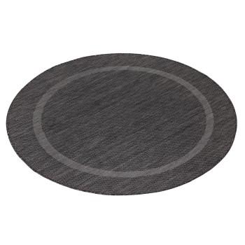 Outdoor Teppich RELAX Schwarz 160 cm Rund