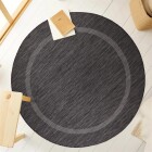 Outdoor Teppich RELAX Schwarz 160 cm Rund