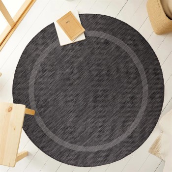 Outdoor Teppich RELAX Schwarz 200 cm Rund