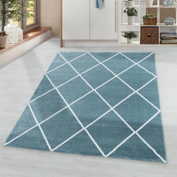 Kurzflor Teppich RIO Blau 80 x 150 cm