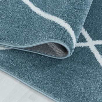 Kurzflor Teppich RIO Blau 80 x 150 cm