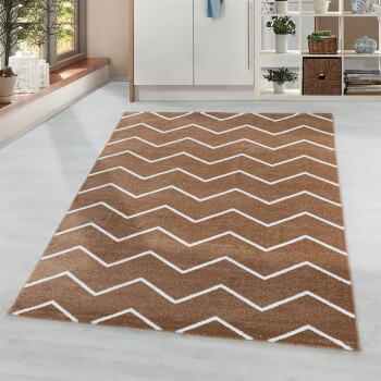Kurzflor Teppich RIO Kupfer 140 x 200 cm