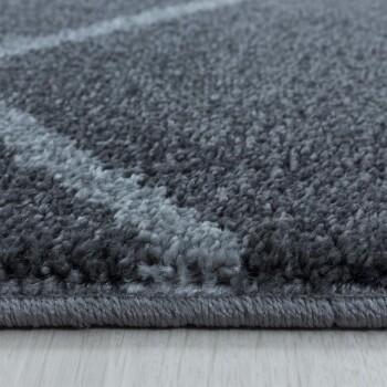 Kurzflor Teppich RIO Grau 80 x 250 cm