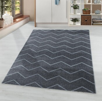 Kurzflor Teppich RIO Grau 140 x 200 cm