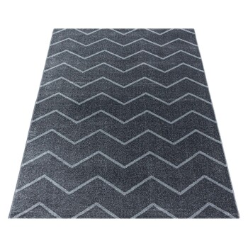 Kurzflor Teppich RIO Grau 140 x 200 cm