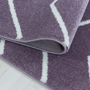 Kurzflor Teppich RIO Violett 80 x 250 cm