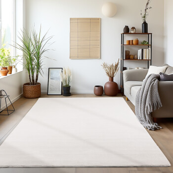 Kurzflor Teppich SKY Creme 120 cm x 170 cm