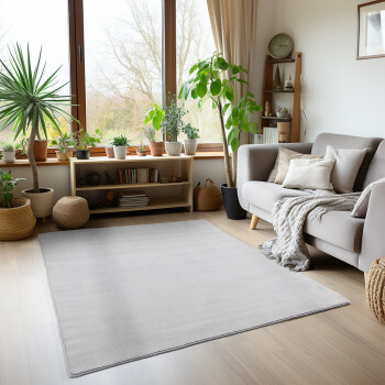 Kurzflor Teppich SKY Silber 160 cm x 230 cm