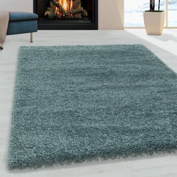 Hochflor Teppich SYDNEY Türkis 80 x 150 cm