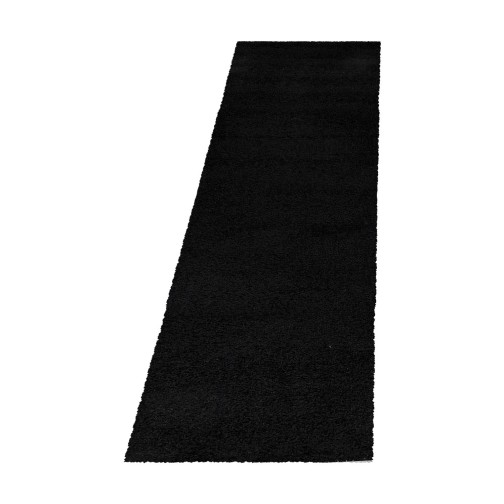 Hochflor Teppich SYDNEY Schwarz 80 x 250 cm