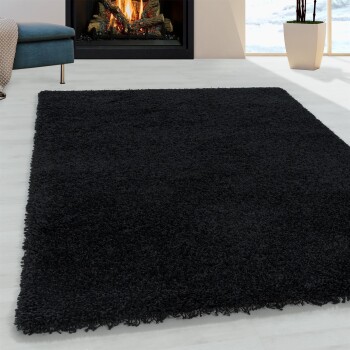 Hochflor Teppich SYDNEY Schwarz 140 x 200 cm