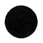 Hochflor Teppich SYDNEY Schwarz 160 cm Rund