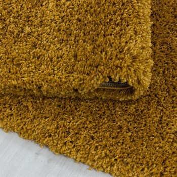 Hochflor Teppich SYDNEY Gold 80 cm Rund