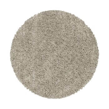 Hochflor Teppich SYDNEY Natur 120 cm Rund