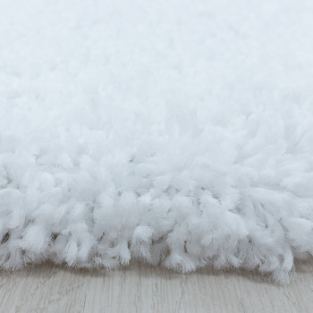 Hochflor Teppich SYDNEY Weiß 160 cm Rund