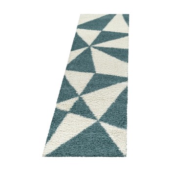 Hochflor Teppich TANGO Blau 80 x 250 cm