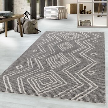 Kurzflor Teppich TAZNAXT Schwarz 140 x 200 cm