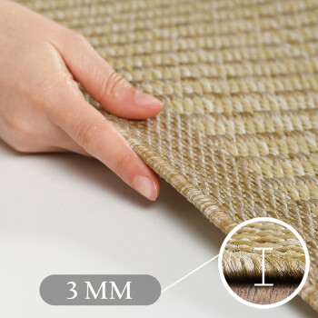 Outdoor Teppich GIZA Beige 160 x 160 cm Rund