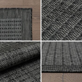 Outdoor Teppich GIZA Schwarz 60 x 100 cm