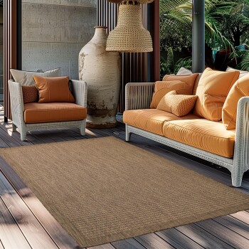 Outdoor Teppich GIZA Braun 120 x 120 cm Rund
