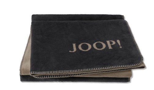 JOOP! DoubleFace Plaid / Decke Anthraz.-Karam. 150 x 200cm