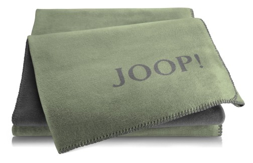 JOOP! DoubleFace Plaid / Decke Oliv-Stein 150 x 200cm