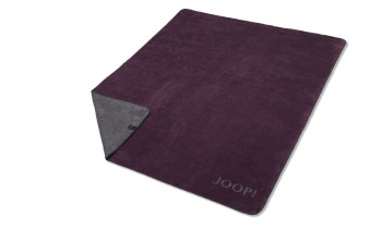 JOOP! MELANGE-DoubleFace Plaid / Decke Beere-Anthrazit...