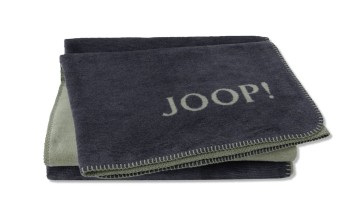 JOOP! MELANGE-DoubleFace Plaid / Decke Navy-Oliv 150 x 200cm