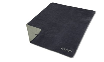 JOOP! MELANGE-DoubleFace Plaid / Decke Navy-Oliv 150 x 200cm