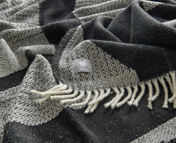 Musterring Decke / Plaid Slow schwarz 140x200cm