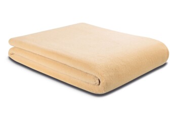 Biederlack Plaid / Decke 150 x 200cm Wool Feel Camel