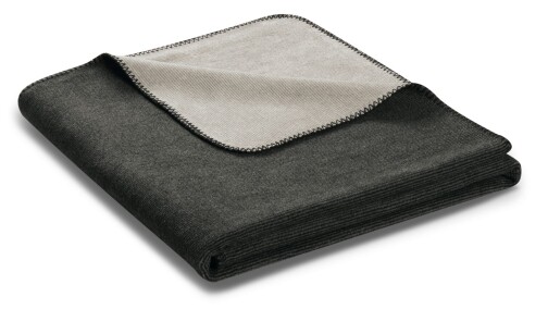 Biederlack Plaid / Decke 150 x 200cm anthraz.-silber